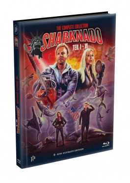 SHARKNADO 1-6 - 6-Disc wattiertes Mediabook Cover A (6 Blu-ray) Limited 500 Edition - Uncut