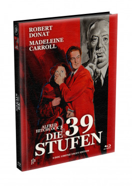 Alfred Hitchcock´s - DIE 39 STUFEN (The 39 Steps) 1935 - 2-Disc wattiertes Mediabook Cover A (Blu-ray + DVD) Limited 500 Edition - Uncut 